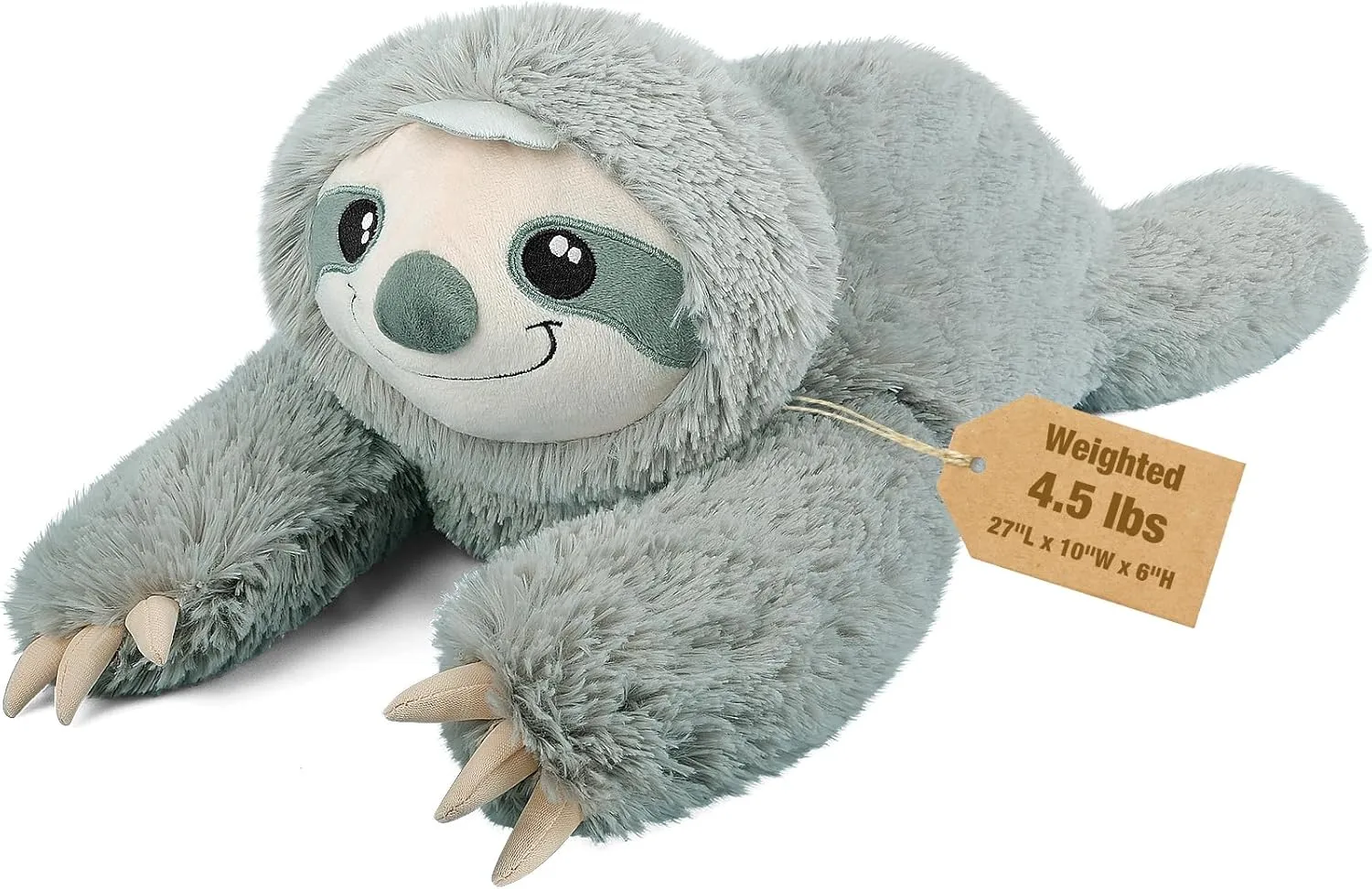 Bobbie & Laxi 27" & 4.5 lbs Sloth Weighted Stuffed Animals, Cuddly & Soft Kids' Plush Toy Pillows for Companion, Large Plushies with Removable Ceramsite Bag, Gifts for Adults, Kids, Boys and Girls