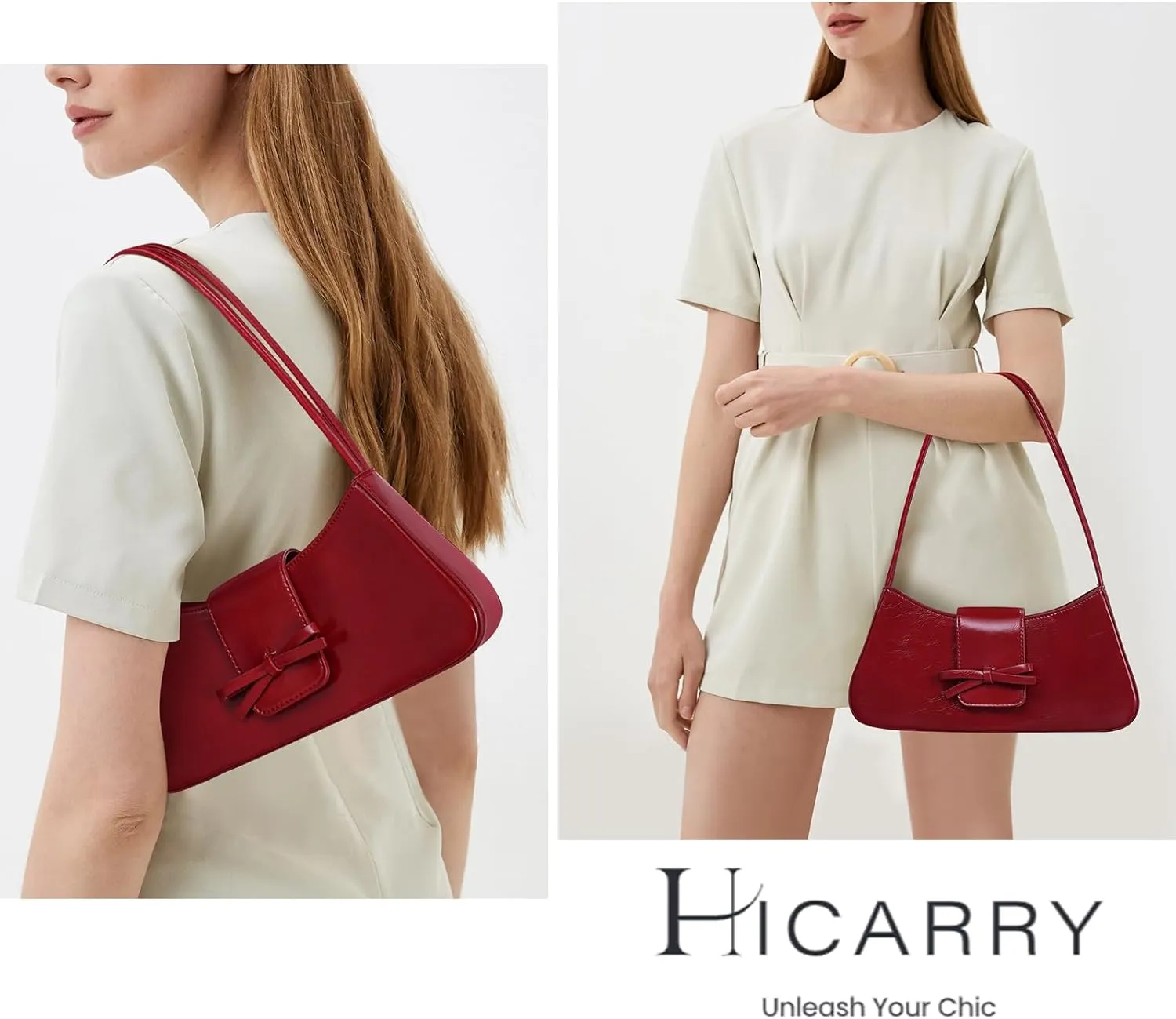 Bow Purse Shoulder Bag Small Coquette Aesthetic Bags Retro Y2k Faux Leather Underarm Purses Cute Handbag for Women