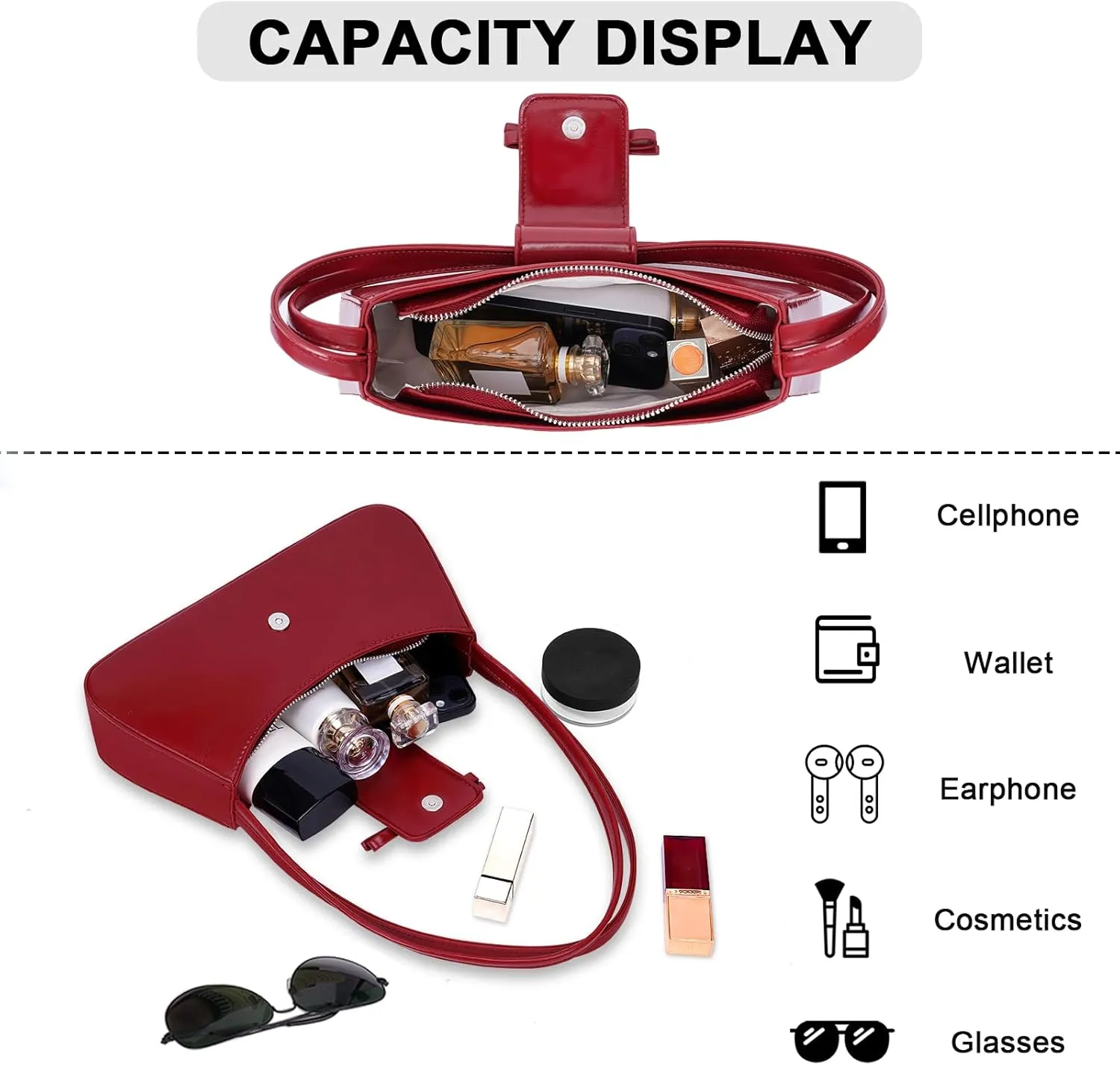 Bow Purse Shoulder Bag Small Coquette Aesthetic Bags Retro Y2k Faux Leather Underarm Purses Cute Handbag for Women