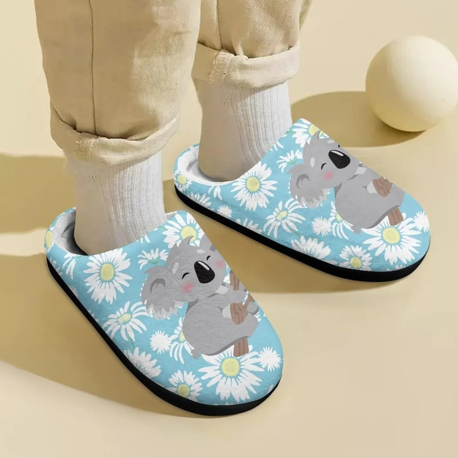 Boys Girls Slippers Plush Warm House Shoes Breathable Kids Flannel Fuzzy Slippers Winter Non Slip Indoor Cotton Shoes US 9-15