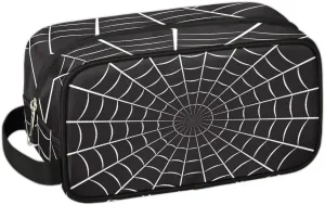 Boys Travel Toiletry Bag Black Spider Web Kids Waterproof Hanging Dopp Kit, Wash Bag with Large Capacity for Travel, Sports, Shower