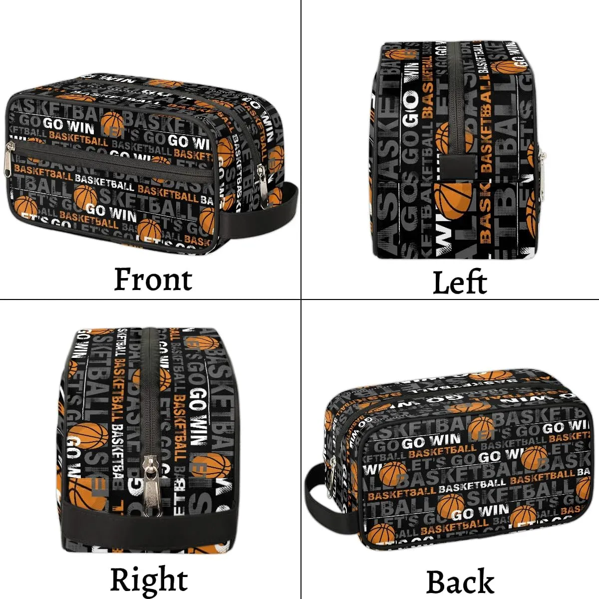 Boys Travel Toiletry Bag, Kids Waterproof Hanging Dopp Kit, Basketball Sports Wash Bag with Large Capacity for Travel, Sports, Shower