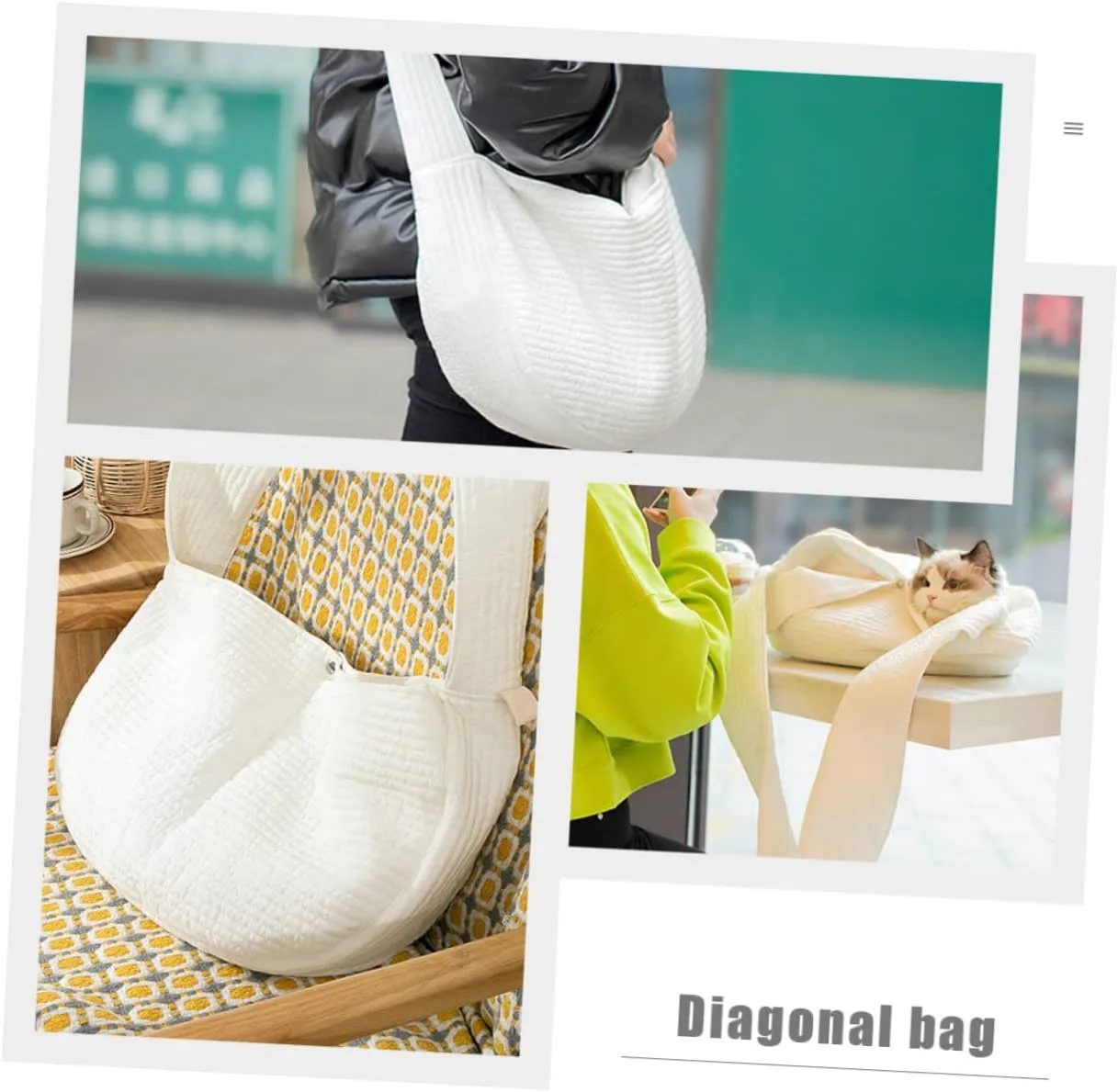Breathable Canvas Pet Carrier Bag for Kittens Puppies Cross-Body Outdoor Pet Carrying Pouch Comfortable and Lightweight Kitten Storage Bag