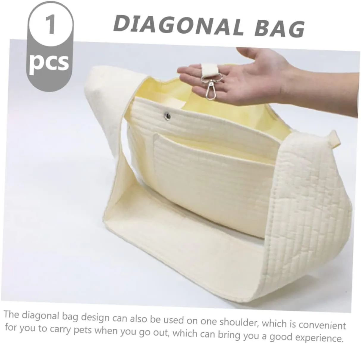 Breathable Canvas Pet Carrier Bag for Kittens Puppies Cross-Body Outdoor Pet Carrying Pouch Comfortable and Lightweight Kitten Storage Bag
