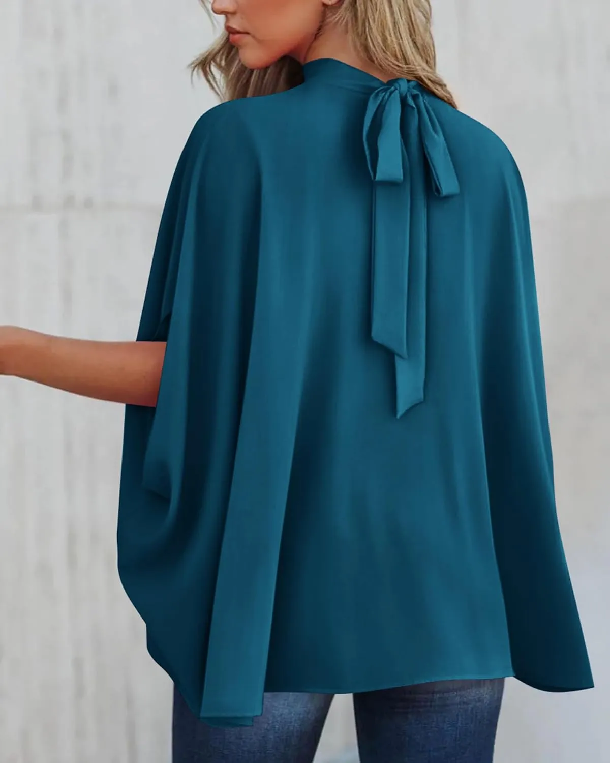 BTFBM Women Mock Neck Summer Tops 2025 Spring Batwing Short Sleeve Loose High Low Hem Casual Oversized Blouses Shirts