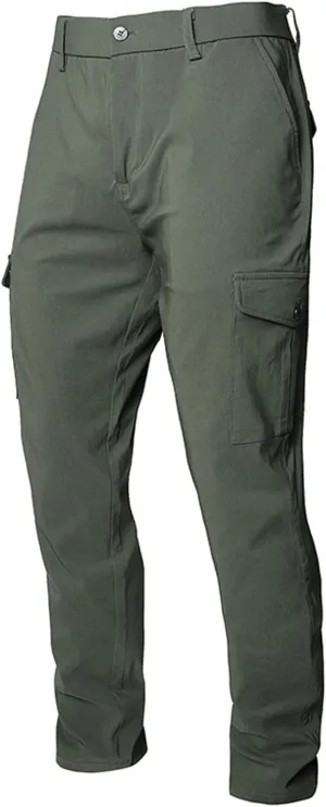 Business Casual Pants for Men Slim Fit Buttoned Multi-Pocket Straight Leg Hiking Pants Straight Work Cargo Pants