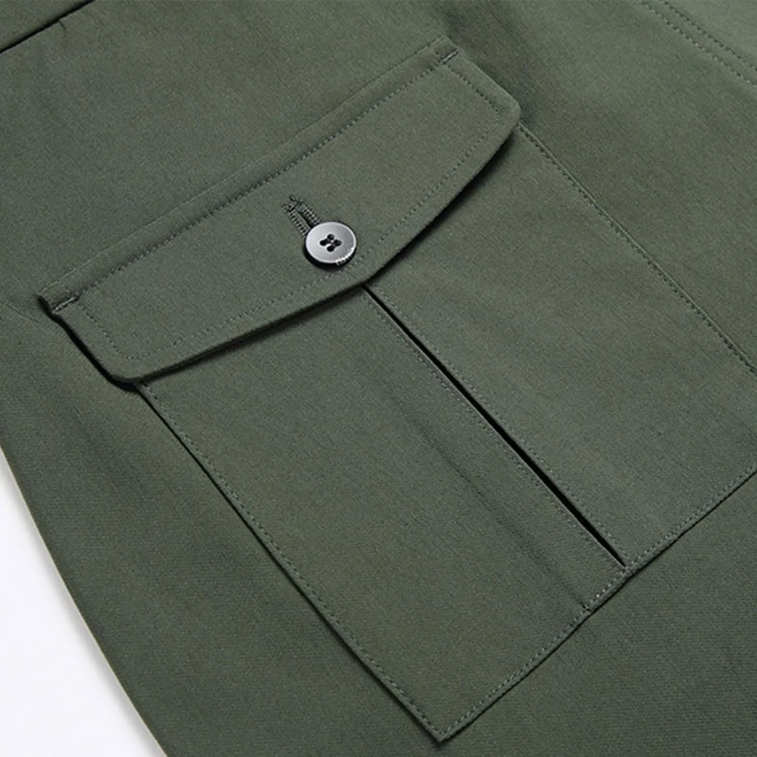 Business Casual Pants for Men Slim Fit Buttoned Multi-Pocket Straight Leg Hiking Pants Straight Work Cargo Pants