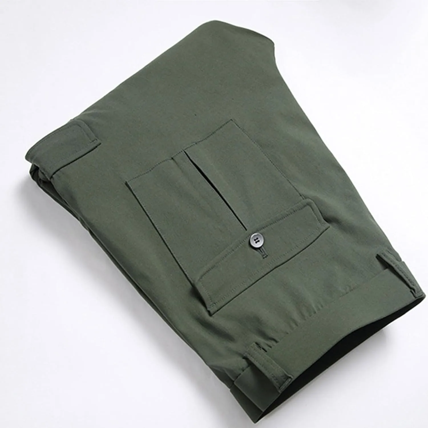Business Casual Pants for Men Slim Fit Buttoned Multi-Pocket Straight Leg Hiking Pants Straight Work Cargo Pants