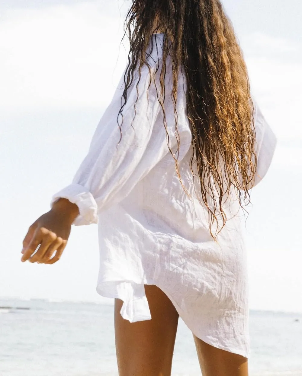 BUTTZO Women's Beachwear Bikini Swimwear Beach Sexy Cover up Oversized Shirt Tops Bathing Blouses Suit