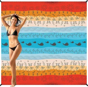 BYDOLL Beach Blanket 78''X81'' 4-7 Adults Oversized Lightweight Waterproof Sandproof Blanket for Beach Large Picnic Mat Travel Camping