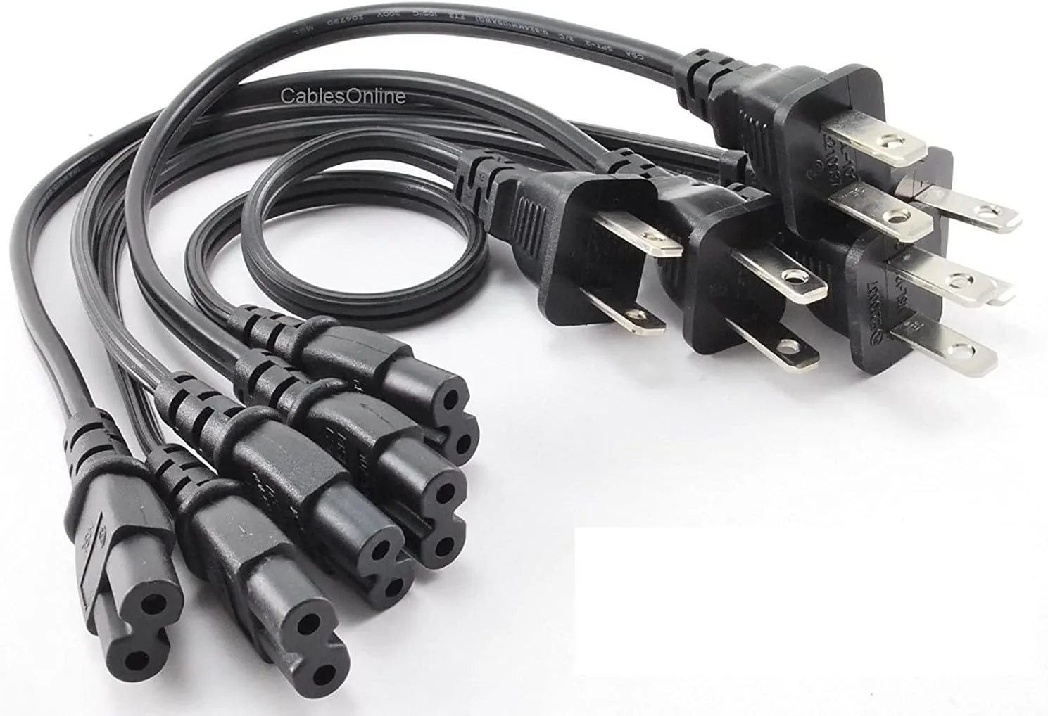 CablesOnline, 5-Pack 1ft 2-Prong Figure-8 Replacement Non-Polarized Computer Power Cord Cable, PC-10701-5