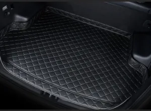 Car Leather Cargo Liners for Genesis GV70 EV Pure Electric 2023 2024, Full Coverage Rear Trunk Liner Mats Waterproof Anti-Scratch Protector Pad,Black