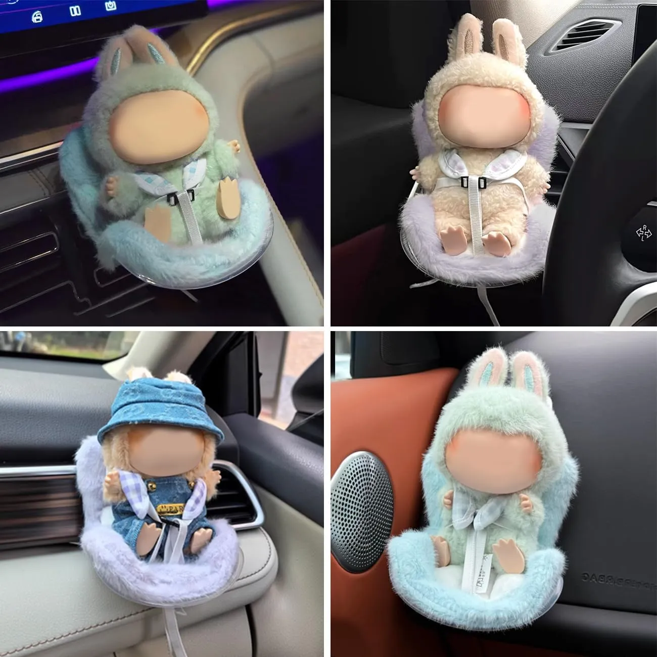 Car Seat for Plush Doll Air Vent Sofa for 3.9-6.7" Plush Dolls Upgraded Shoulder Straps Creative Toy Chair with Supporter Leg for Desktop Display Portable Auto Decoration Purple