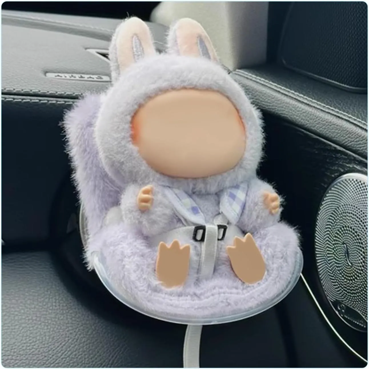 Car Seat for Plush Doll Air Vent Sofa for 3.9-6.7" Plush Dolls Upgraded Shoulder Straps Creative Toy Chair with Supporter Leg for Desktop Display Portable Auto Decoration Purple