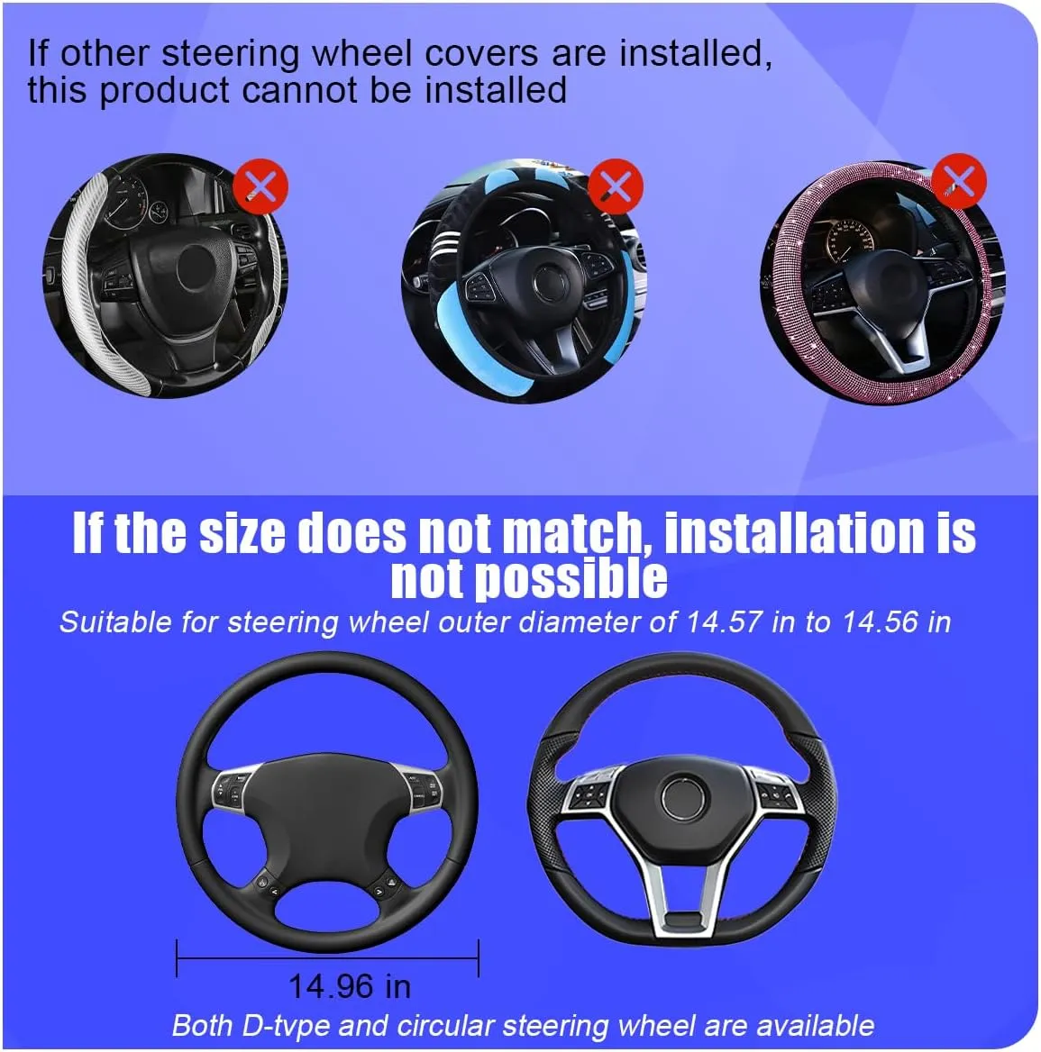 Car Steering Wheel Cover, Anti Slip Fluffy Vehicle Wheel Protector, 15 Inch Winter Plush Warm Automotive Wheel Protection Cover Accessories, Universal for SUV, Sedan, Truck(Coffee)