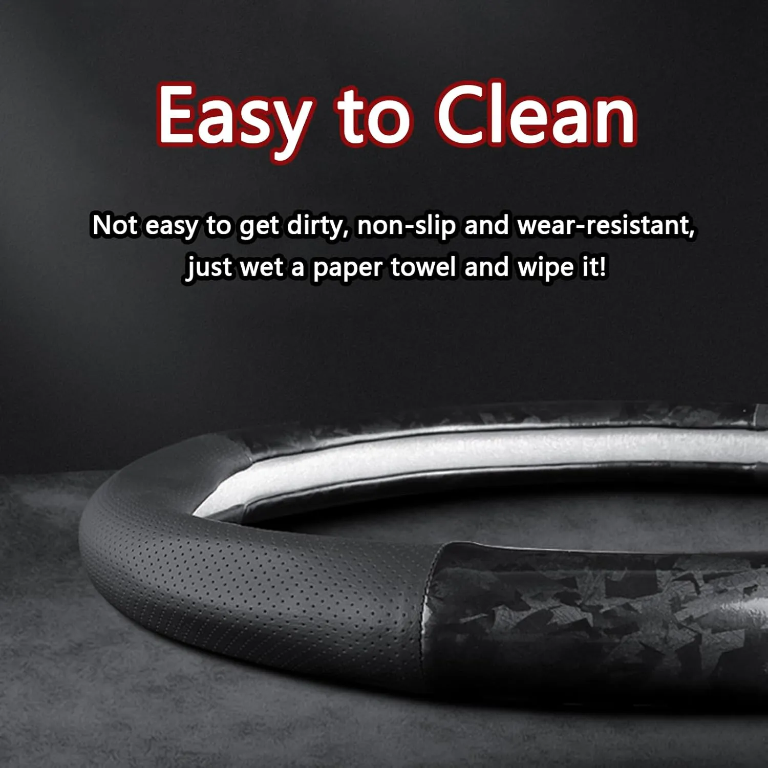 Car Steering Wheel Cover for Buick Envision Regal Lacrosse Verano Pro Encore Excelle Velite 6 Excelle GT GL8, Anti-Slip Breathable Steering Wheel Protector Leather Steering Wheel Cover, Accessories