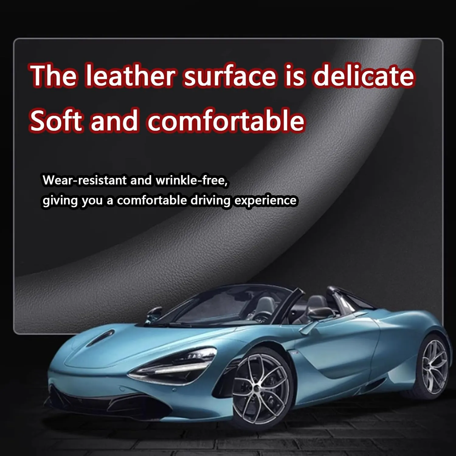 Car Steering Wheel Cover for Buick Regal Excelle GT Lacrosse Verano Excelle Encore Envision GL6 GL8, Anti-Slip Breathable Steering Wheel Protector Leather Steering Wheel Cover, Car Accessories