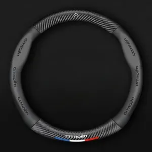 Car Steering Wheel Cover for Citroen C3 Aircross 2017-2021,Microfiber Leather Steering Wheel Protector Anti-Slip Durable Breathable Odorless Interior Accessories 14.5"-15"