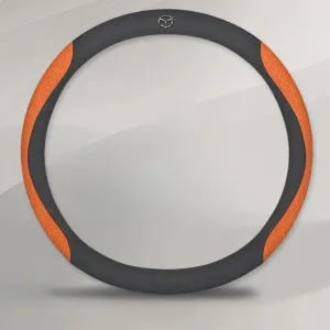 Car Steering Wheel Cover for Mazda Biante 2008-2018, Non-Slip Breathable Microfiber Leather Steering Wheel Cover, Steering Wheel Protector Interior Accessories,E Orange, normal