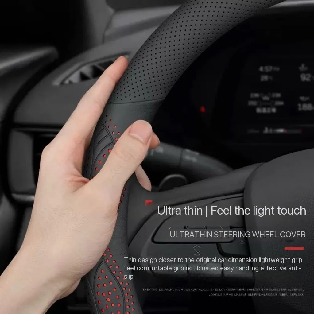Car Steering Wheel Cover for Mazda Biante 2008-2018,Microfiber Leather Automotive Steering Wheel Protector Anti-Slip Breathable with Logo Emblem Car Interior Accessories,B-Orange