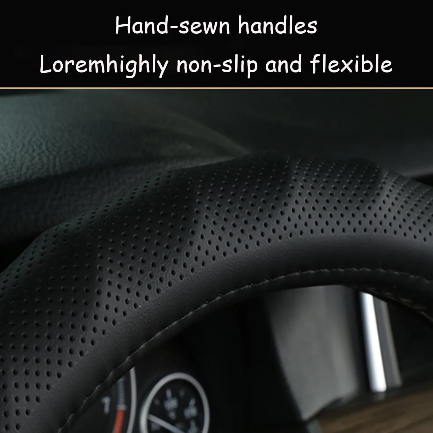 Car Steering Wheel Covers for Citro?n Berlingo/Jumper/Jumpy/2CV/Nemo/Xantia/Xsara, Anti-Slip Odorless Steering Wheels Protective Cover, Automotive Interior Accessories,A-Black
