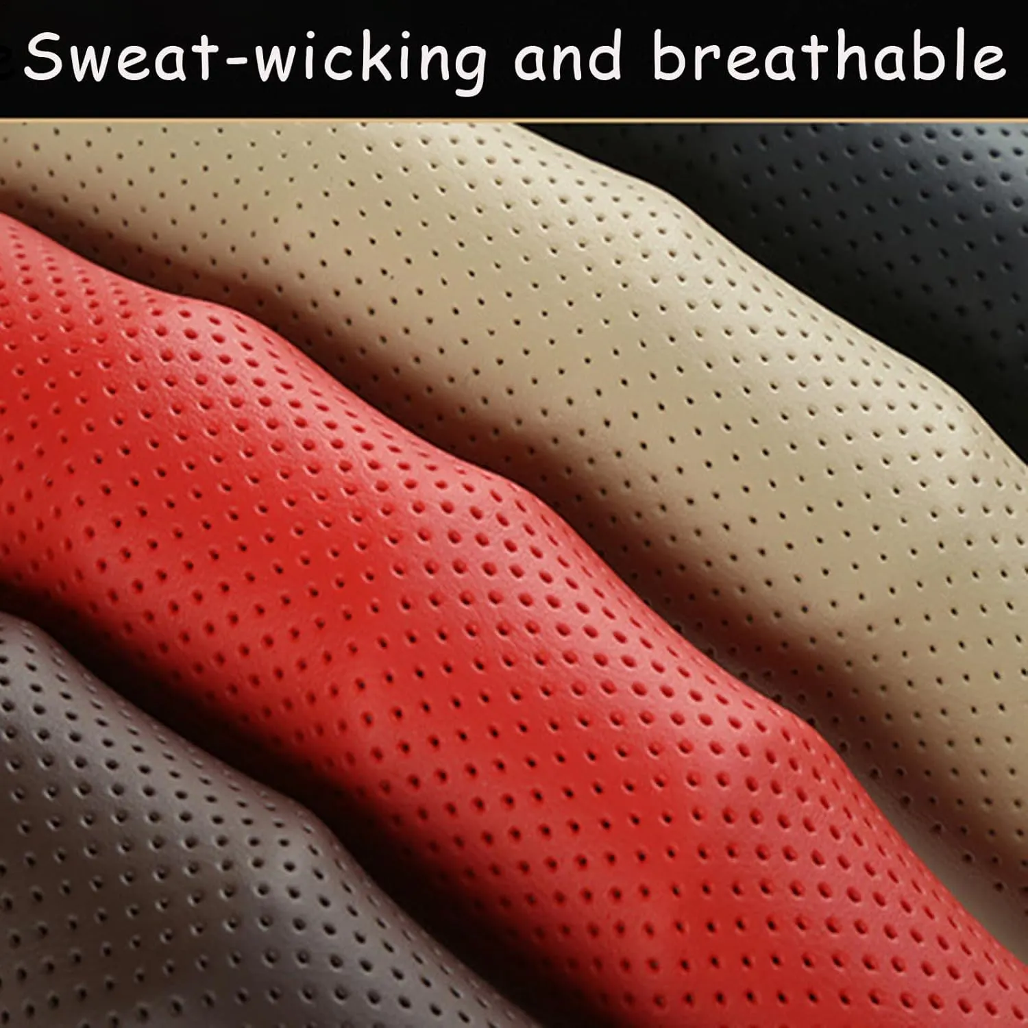 Car Steering Wheel Covers for Citro?n Berlingo/Jumper/Jumpy/2CV/Nemo/Xantia/Xsara, Anti-Slip Odorless Steering Wheels Protective Cover, Automotive Interior Accessories,A-Black