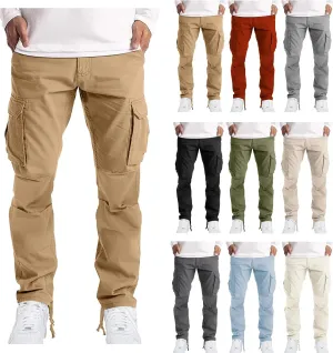 Cargo Pants for Men Tactical Jogging Pants Baggy Wide Leg Sweatpants Elastic Waist Jogger Pant with Multi Pockets