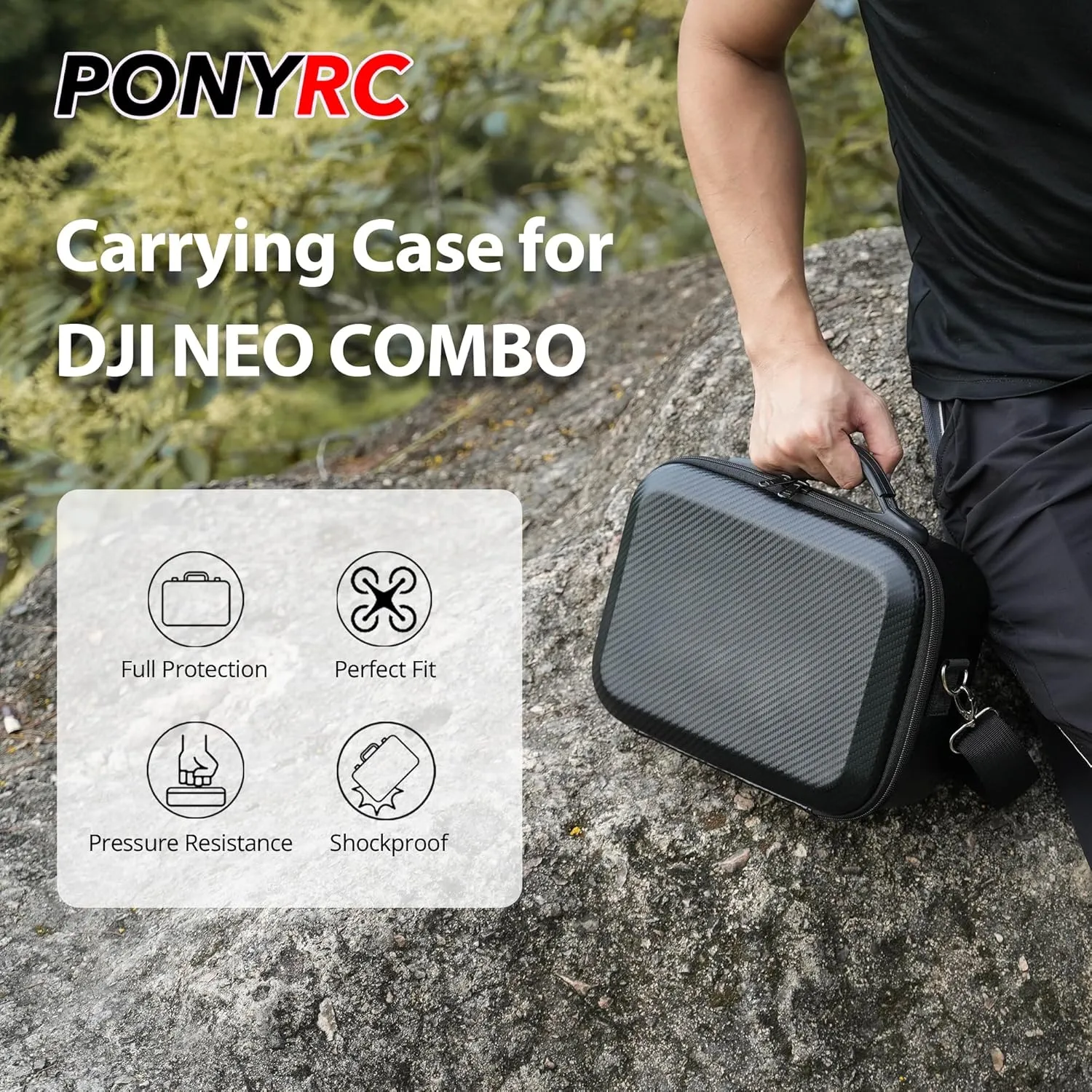 Carrying Case for DJI Neo Combo, Portable PU Leather Shoulder Bag Travel Case for DJI Neo Combo, Compatible with RC-N3/N2, Neo Battery, Charging Hub and other Accessories, Striped
