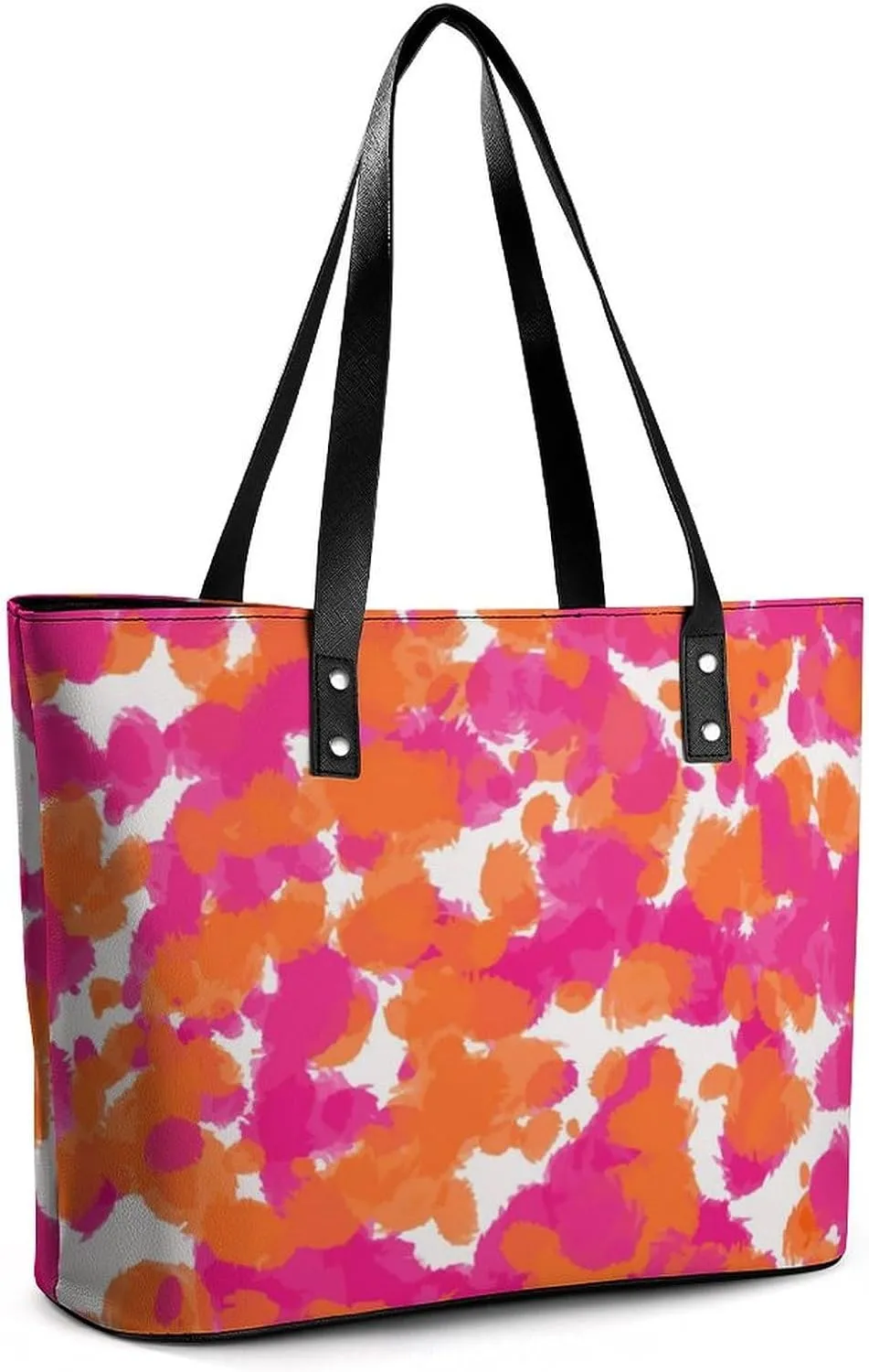 Cartoon Mushrooms A Leather Handbag with Large Capacity And Portability