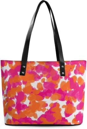 Cartoon Mushrooms A Leather Handbag with Large Capacity And Portability