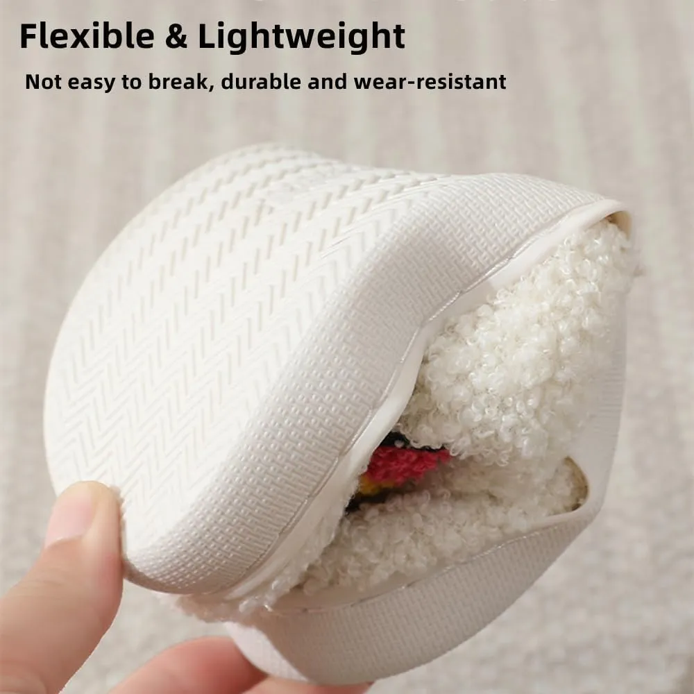 Cartoon Slippers for Women Men, Soft Fluffy Warm Lightweight Non-Slip Cute House Slippers Slip-On Cozy Indoor Outdoor Heart Meet Ne at Night Mushroom Cherry Strawberry Evil Eye Slippers