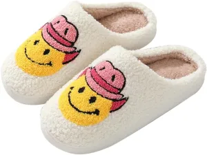 Cartoon Slippers for Women Men, Soft Fluffy Warm Lightweight Non-Slip Cute House Slippers Slip-On Cozy Indoor Outdoor Heart Meet Ne at Night Mushroom Cherry Strawberry Evil Eye Slippers