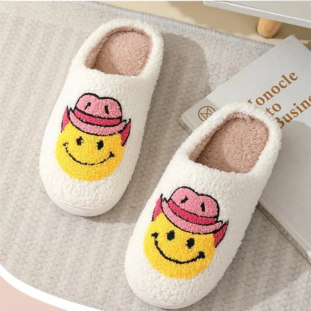 Cartoon Slippers for Women Men, Soft Fluffy Warm Lightweight Non-Slip Cute House Slippers Slip-On Cozy Indoor Outdoor Heart Meet Ne at Night Mushroom Cherry Strawberry Evil Eye Slippers