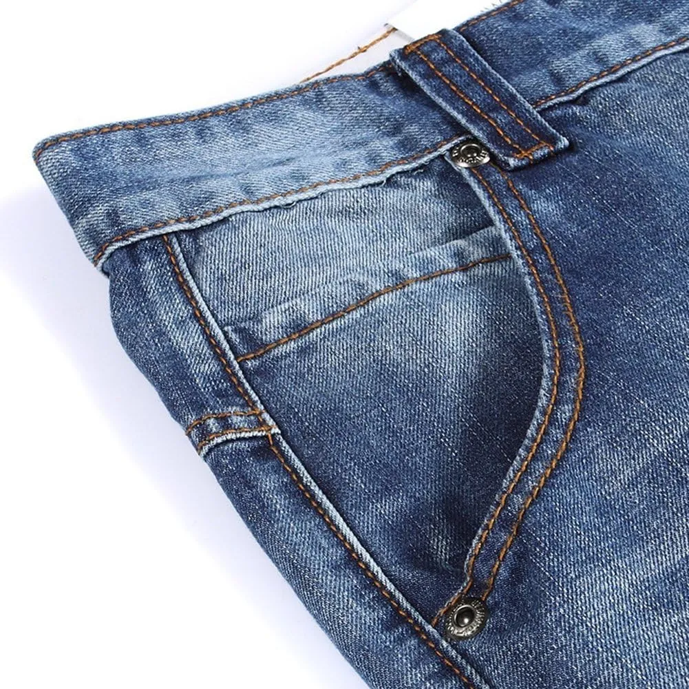 Casual Motorcycle Workwear Multi Pockets Denim Biker Cargo Jeans Pants