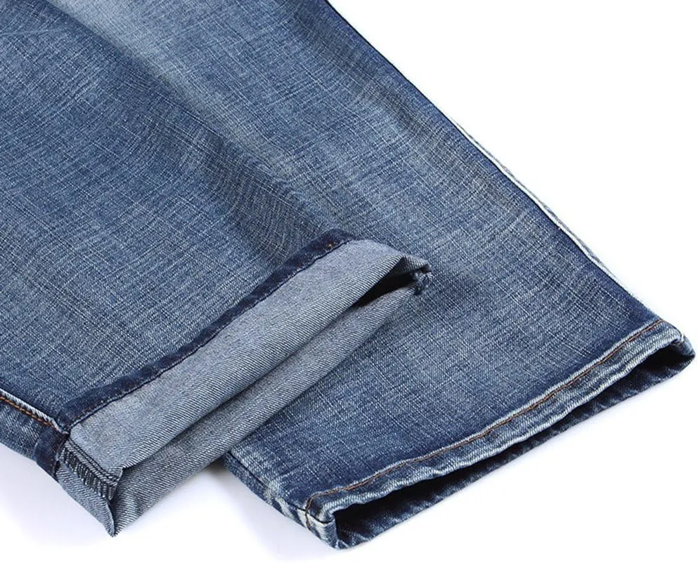Casual Motorcycle Workwear Multi Pockets Denim Biker Cargo Jeans Pants