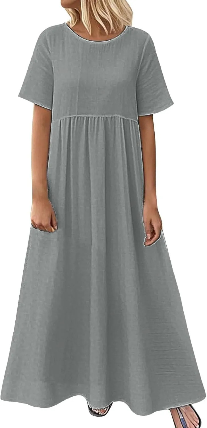 Casual Summer Dresses for Women 2025,Womens Oversized Boho Floral Swing Beach Dress Summer Loose Fit Maxi Long Dresses