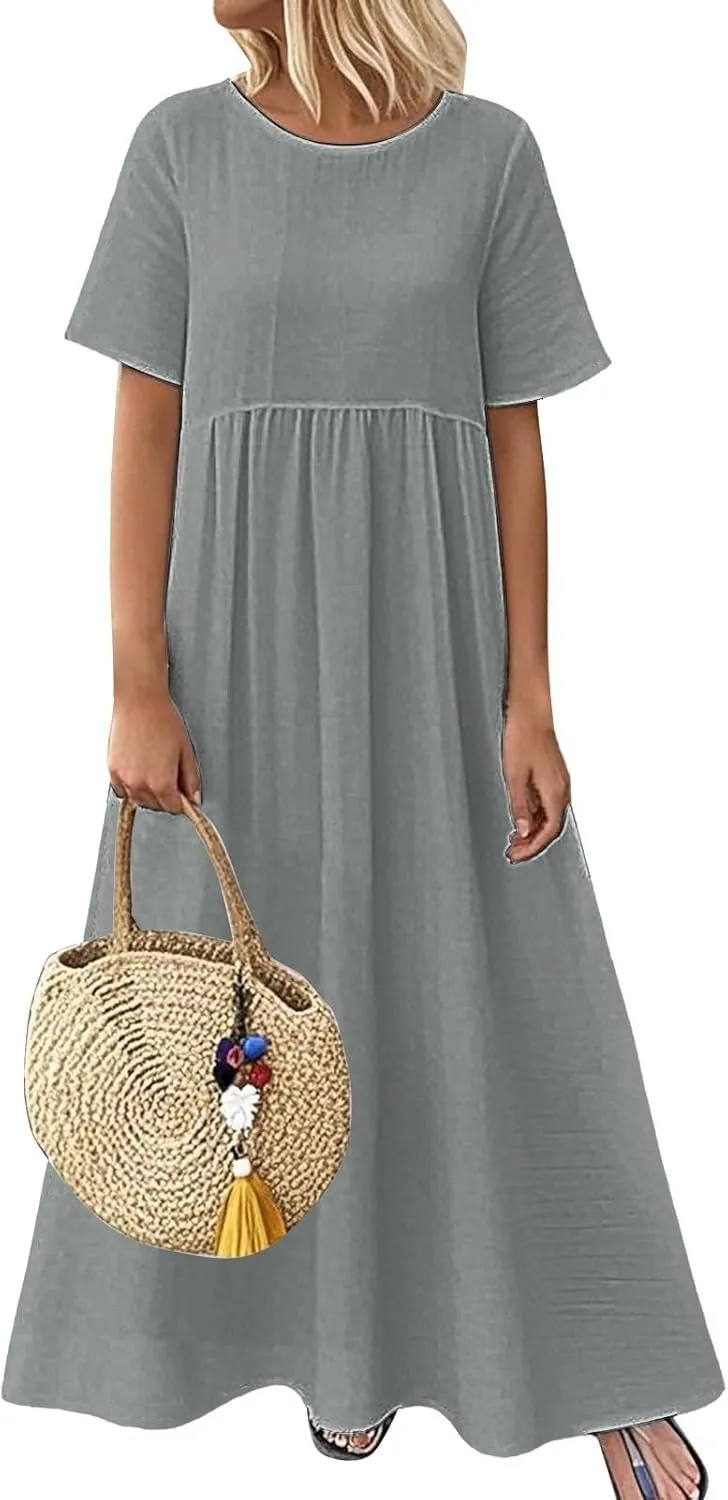 Casual Summer Dresses for Women 2025,Womens Oversized Boho Floral Swing Beach Dress Summer Loose Fit Maxi Long Dresses