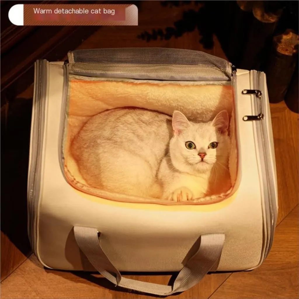 Cat and Dog Bags Cat Bag, Portable Backpack, Shoulder Handbag, Winter Warm Plus Velvet Cat Bag, Dual-Purpose Cat Nest Pet Bag Pet Travel Bags