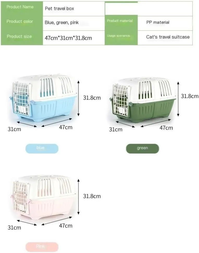 Cat Bag Pet Airline Box, Detachable and Washable, Fashionable Car Pet Kennel, Dog Kennel, Cat Kennel, Pet Airline Box Cat Carrier(Green)
