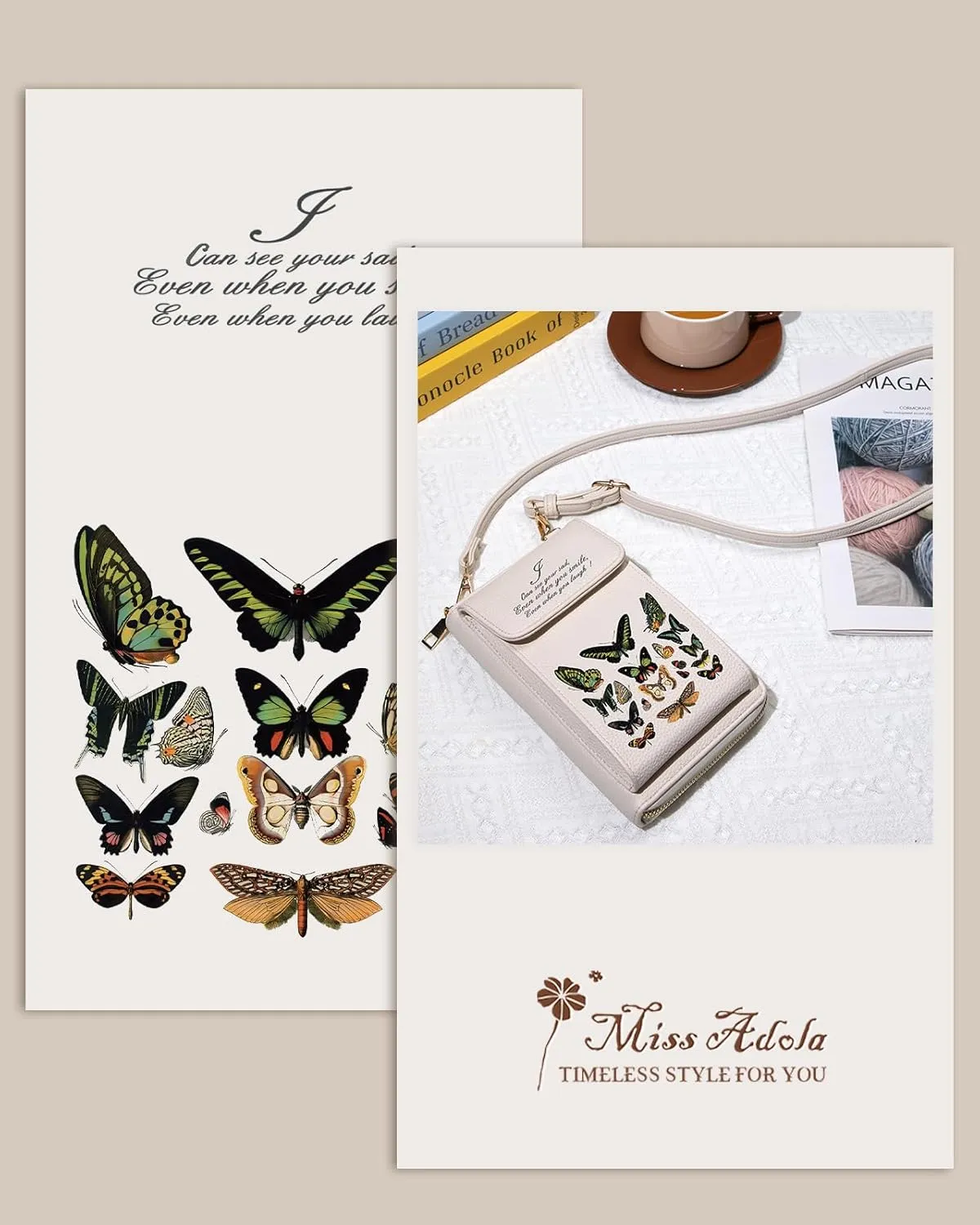 Cell Phone Purse Crossbody Bags for Women - Cute Design Leather Cellphone Bag Small Wallet Purses with Strap
