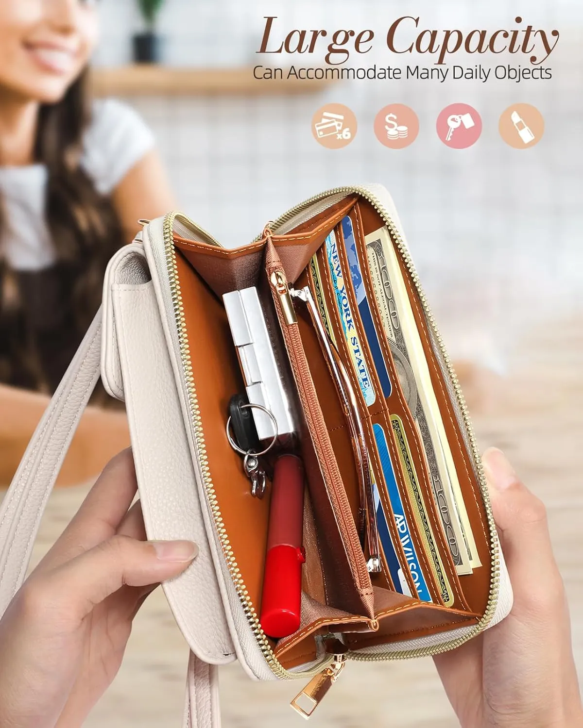 Cell Phone Purse Crossbody Bags for Women - Cute Design Leather Cellphone Bag Small Wallet Purses with Strap