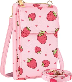 Cell Phone Purse Crossbody Bags for Women - Cute Design Leather Cellphone Bag Small Wallet Purses with Strap