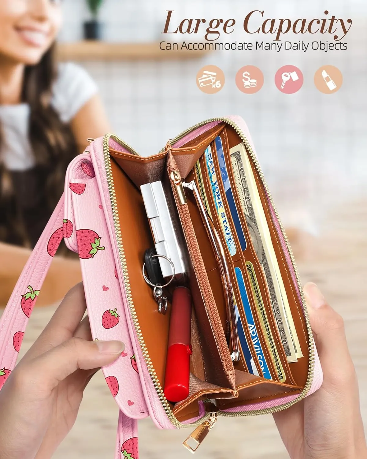 Cell Phone Purse Crossbody Bags for Women - Cute Design Leather Cellphone Bag Small Wallet Purses with Strap