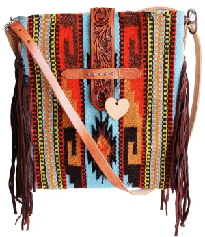 CHALLENGER Women's Western Handwoven Wool Rodeo Cowgirl Handbag Shoulder Purse Tote 103B05