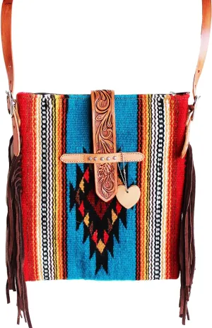 CHALLENGER Women's Western Handwoven Wool Rodeo Cowgirl Handbag Shoulder Purse Tote 103B08
