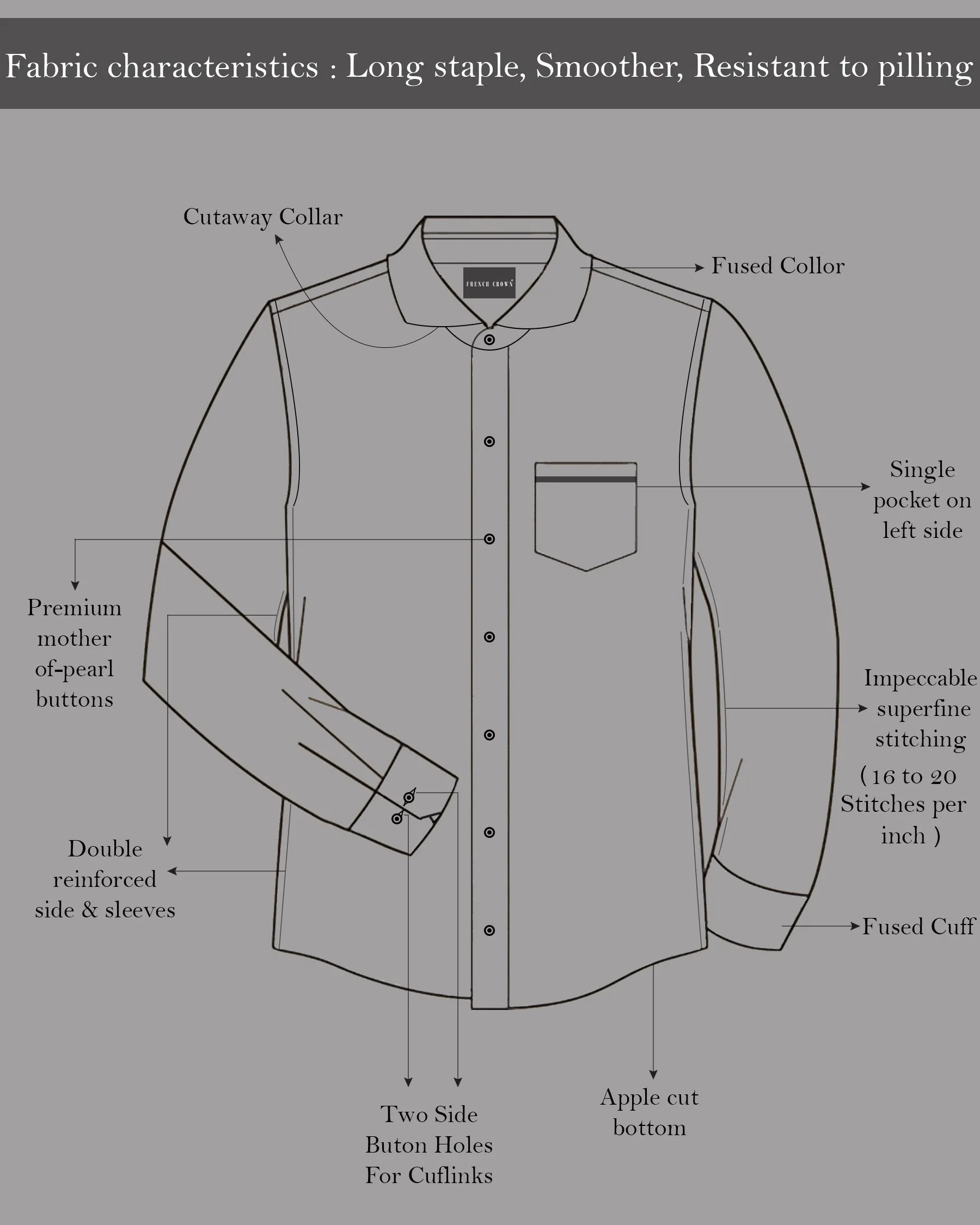 Chambray Blue and Rose Quartz Dual Tone Chambray Textured Premium Cotton Shirt