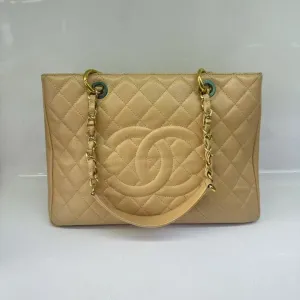 Chanel Leather Shockproof HY Beige Bag Tote Preloved Global delivery