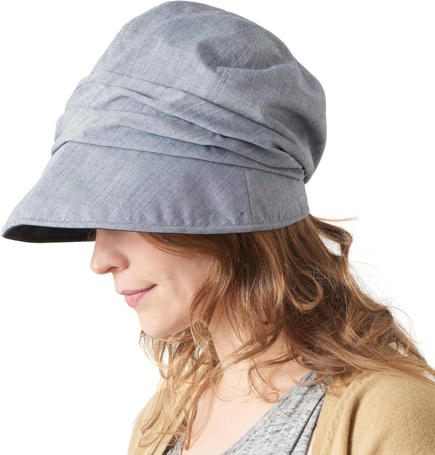 CHARM Womens Summer Sun Hat - Organic Cotton Chemo Wide Brim Cap SPF Protection
