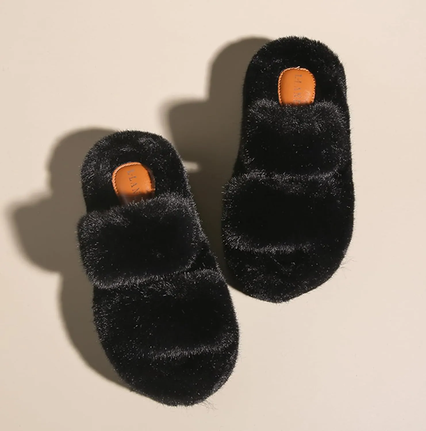 ChayChax Women Fluffy Platform Slippers Double Strap Memory Foam House Shoes Open Toe Soft Fuzzy Indoor Outdoor Slides with Non Slip Rubber Sole