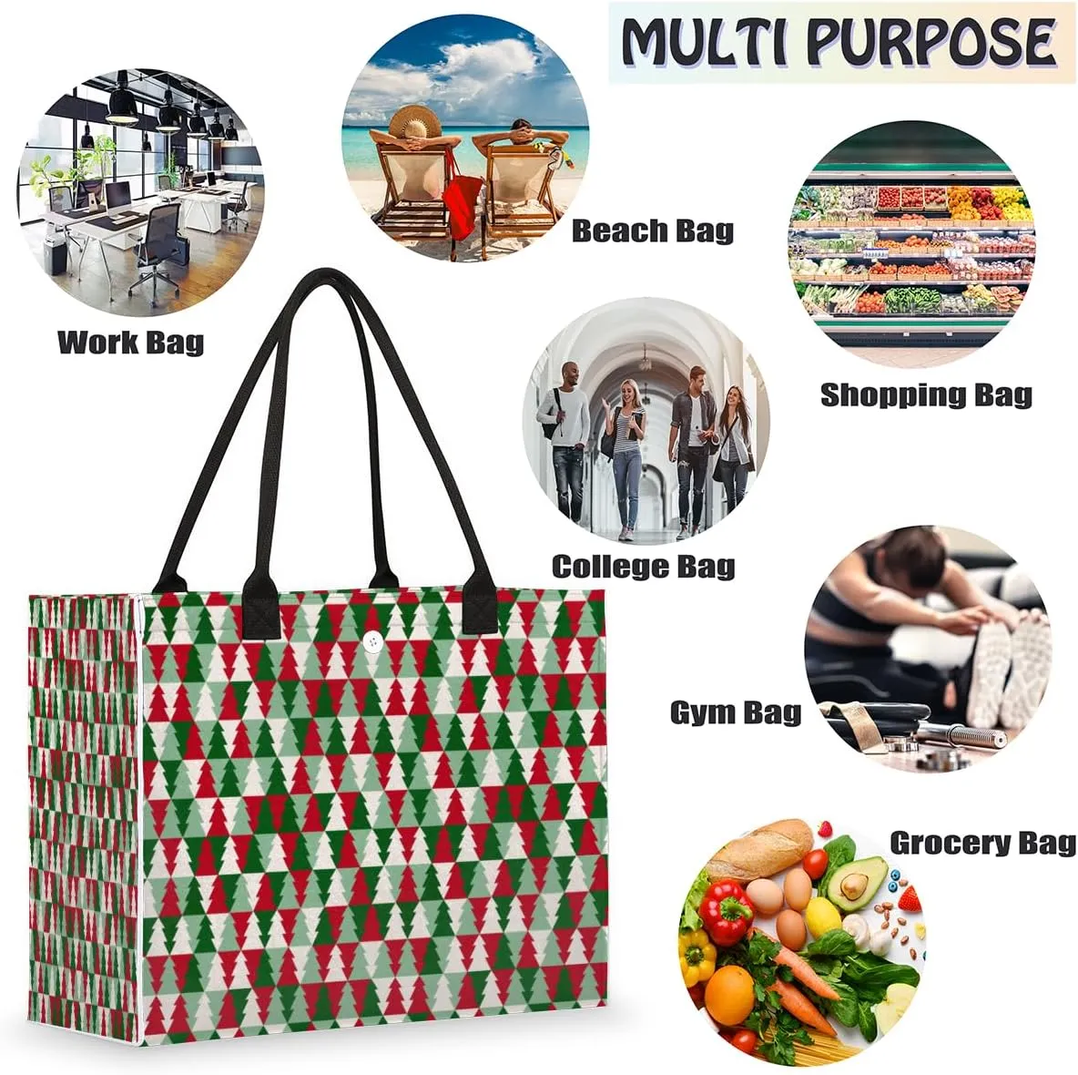 Cherry Retro Grunge Large Tote Bag Large Shoulder Bag For Women Teachers Nurses Work Shopping Travel Daily Use
